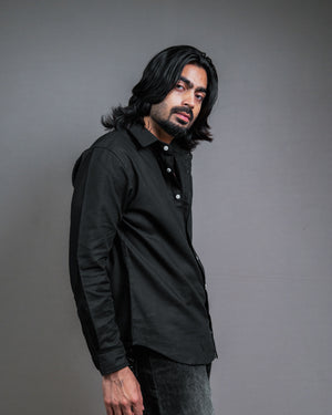 The Midnight Black Short Kurta