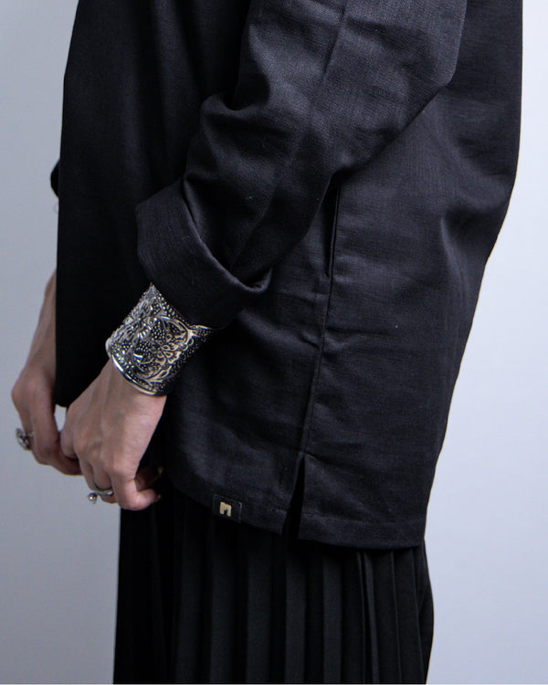 The Midnight Black Short Kurta