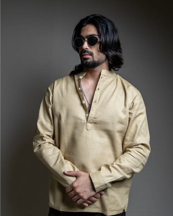 The Parchment Beige Short Kurta