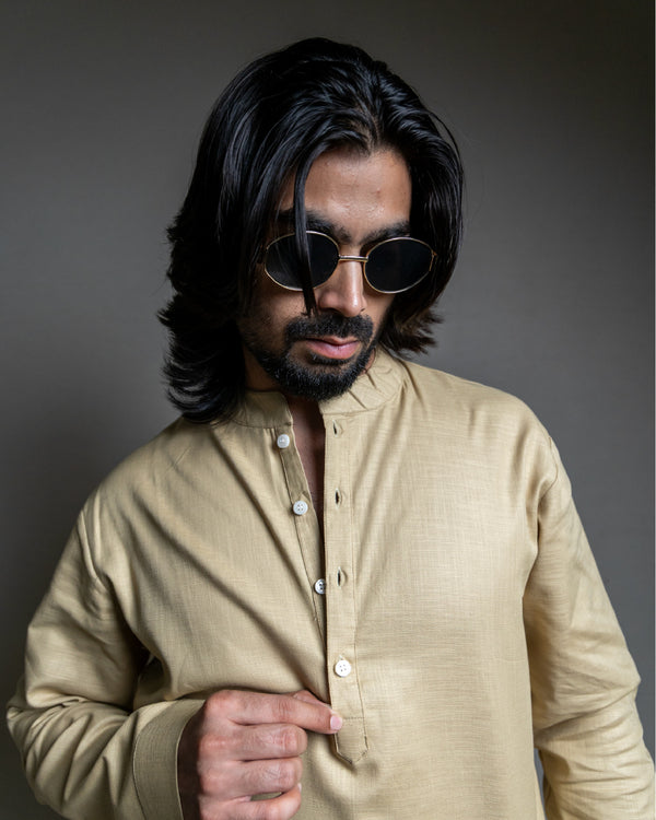 The Parchment Beige Short Kurta
