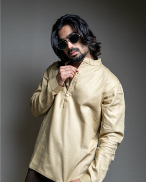 The Parchment Beige Short Kurta