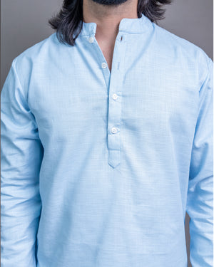 The Breeze Light Blue Short Kurta