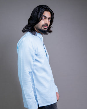 The Breeze Light Blue Short Kurta