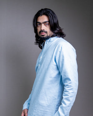 The Breeze Light Blue Short Kurta