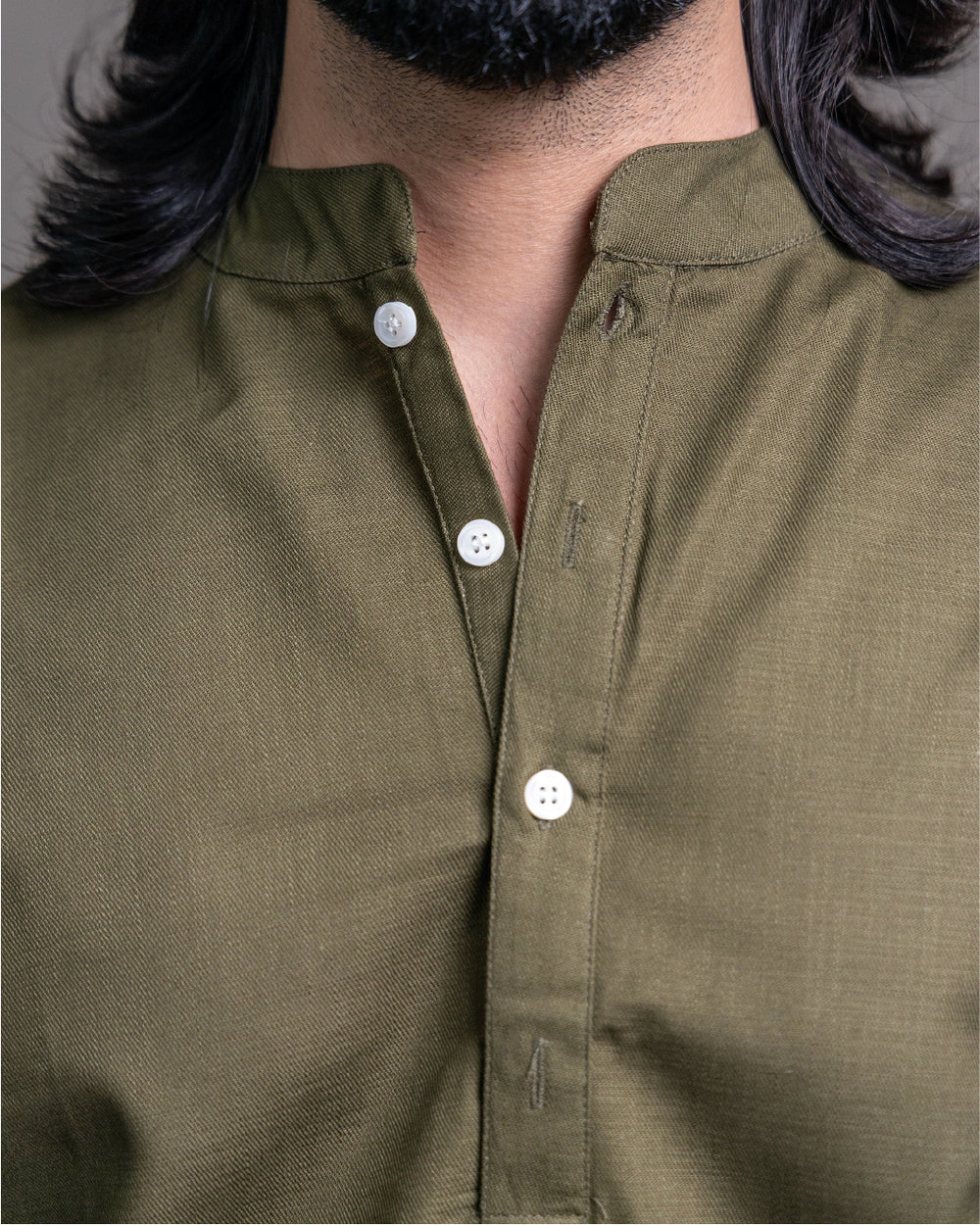 The Moss Olive Short Kurta