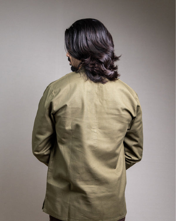 The Moss Olive Short Kurta