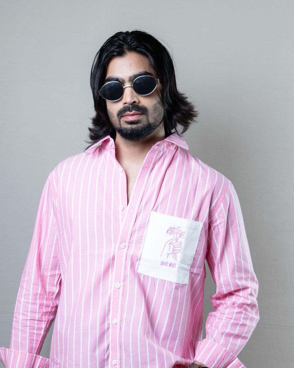 Pink Flora Checkered Shirt
