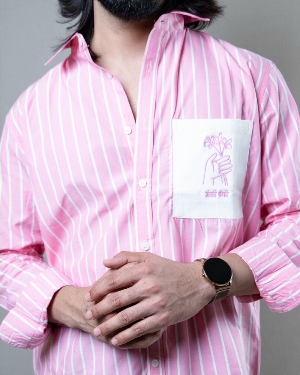 Pink Flora Checkered Shirt