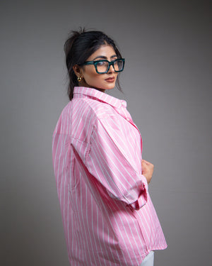 Pink Flora Checkered Shirt