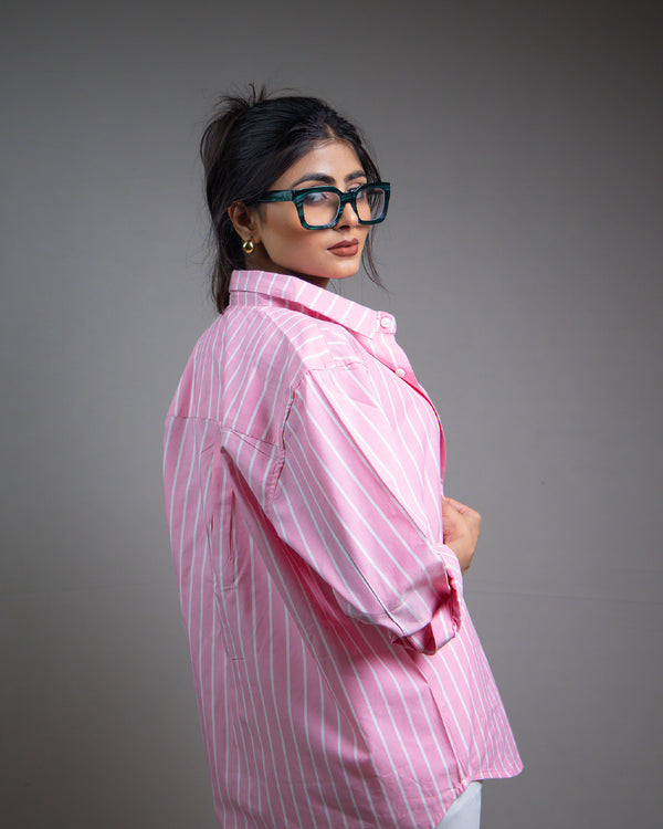 Pink Flora Checkered Shirt