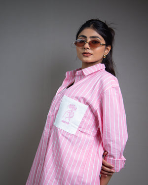 Pink Flora Checkered Shirt
