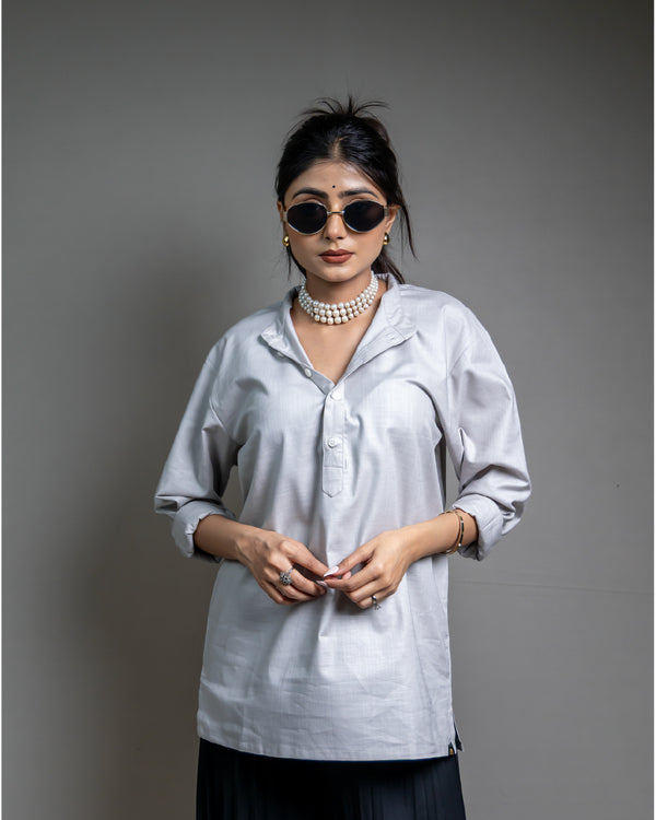 The Slate Grey Short Kurta