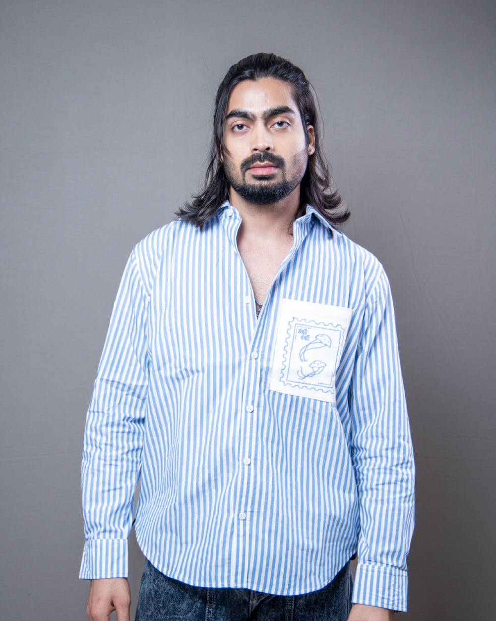 Blue Ocean Script Checkered Shirt