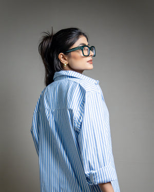 Blue Ocean Script Checkered Shirt