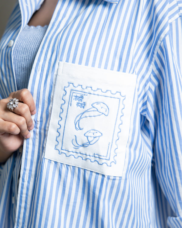 Blue Ocean Script Checkered Shirt