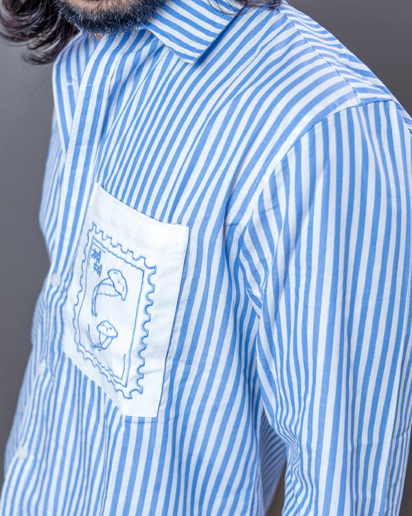 Blue Ocean Script Checkered Shirt