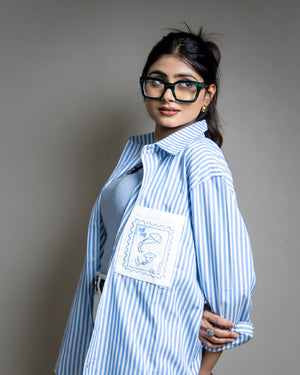 Blue Ocean Script Checkered Shirt
