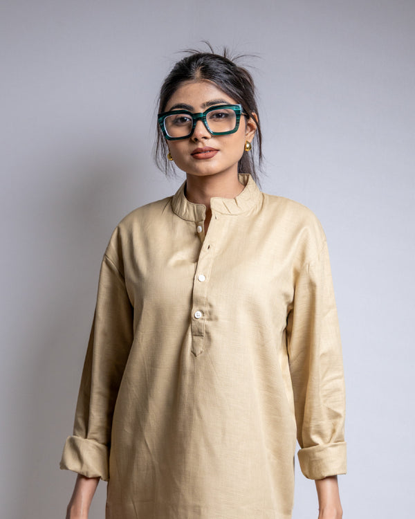 The Parchment Beige Short Kurta