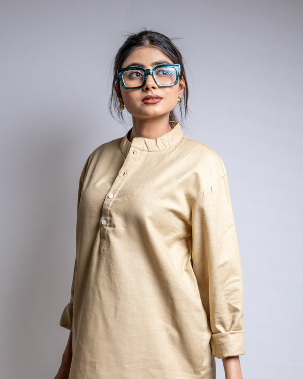 The Parchment Beige Short Kurta
