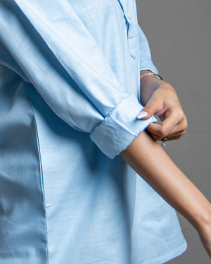 The Breeze Light Blue Short Kurta
