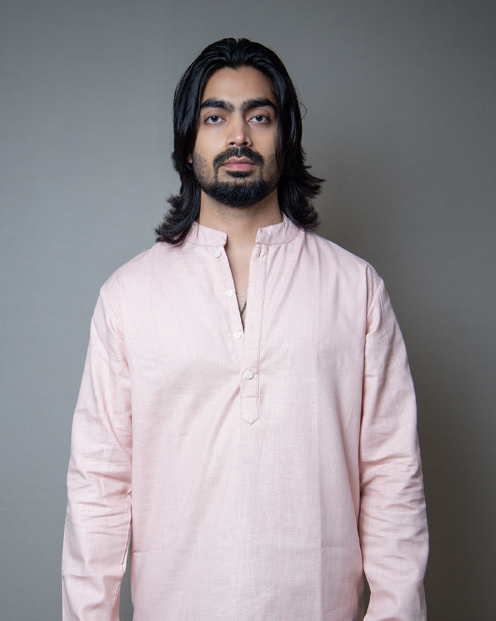 The Lotus Pale Pink Short Kurta