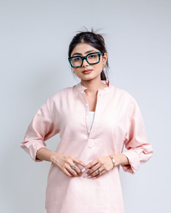 The Lotus Pale Pink Short Kurta