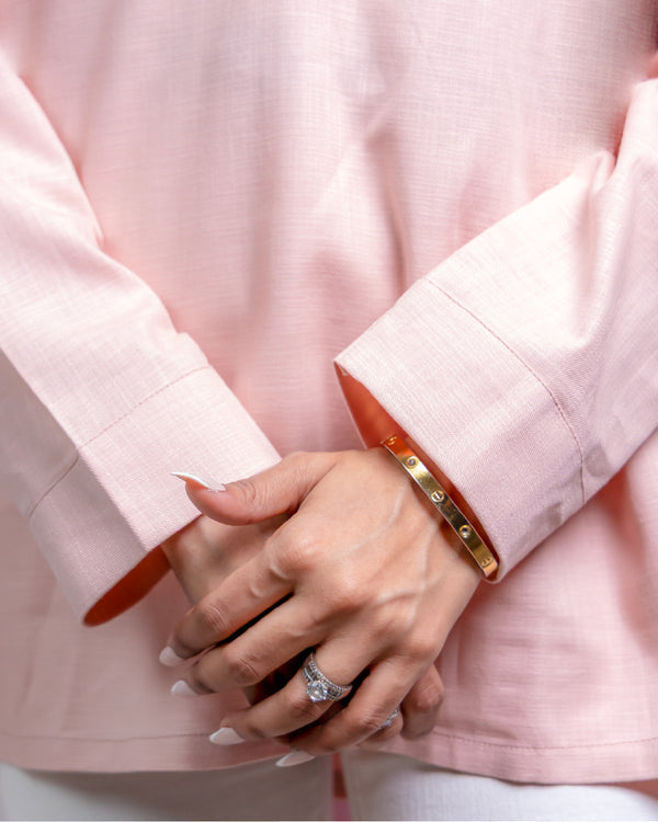 The Lotus Pale Pink Short Kurta