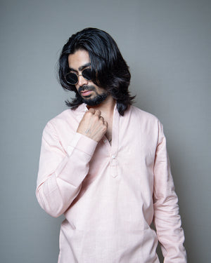 The Lotus Pale Pink Short Kurta