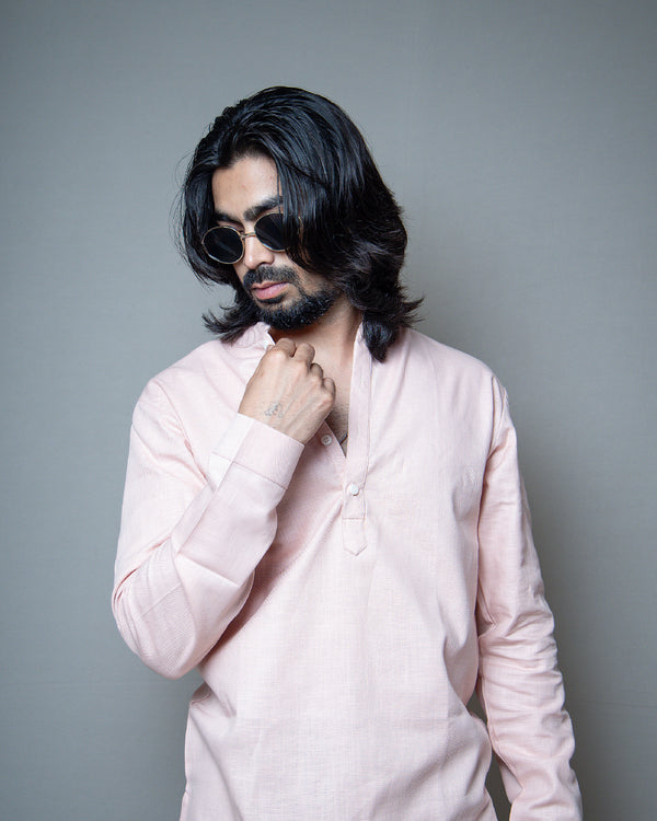 The Lotus Pale Pink Short Kurta