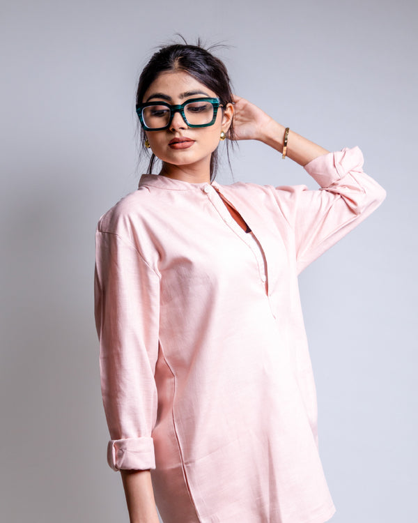 The Lotus Pale Pink Short Kurta