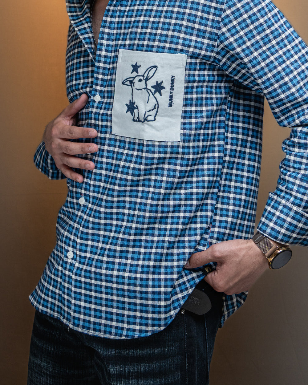 Starlight Rabbit Checkered Shirt